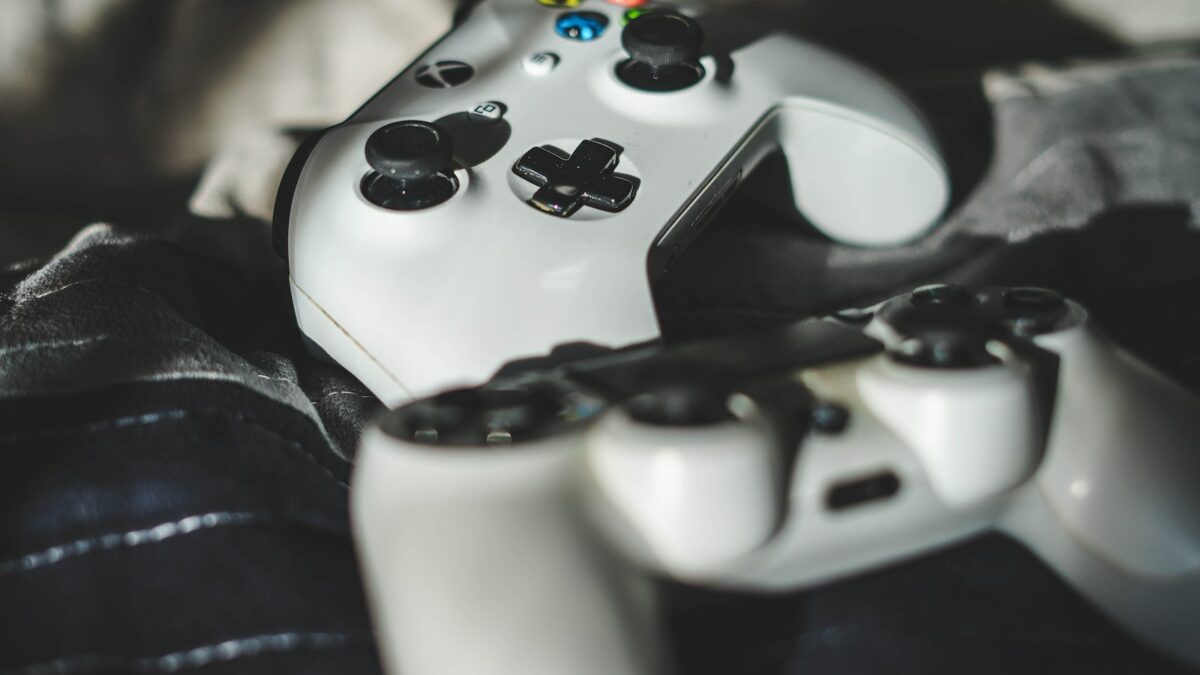 two white controllers