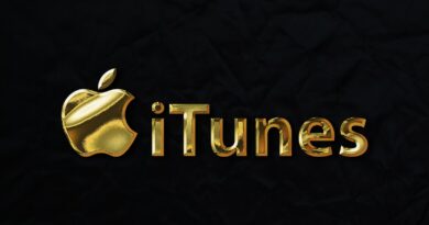 a golden apple logo on a black background
