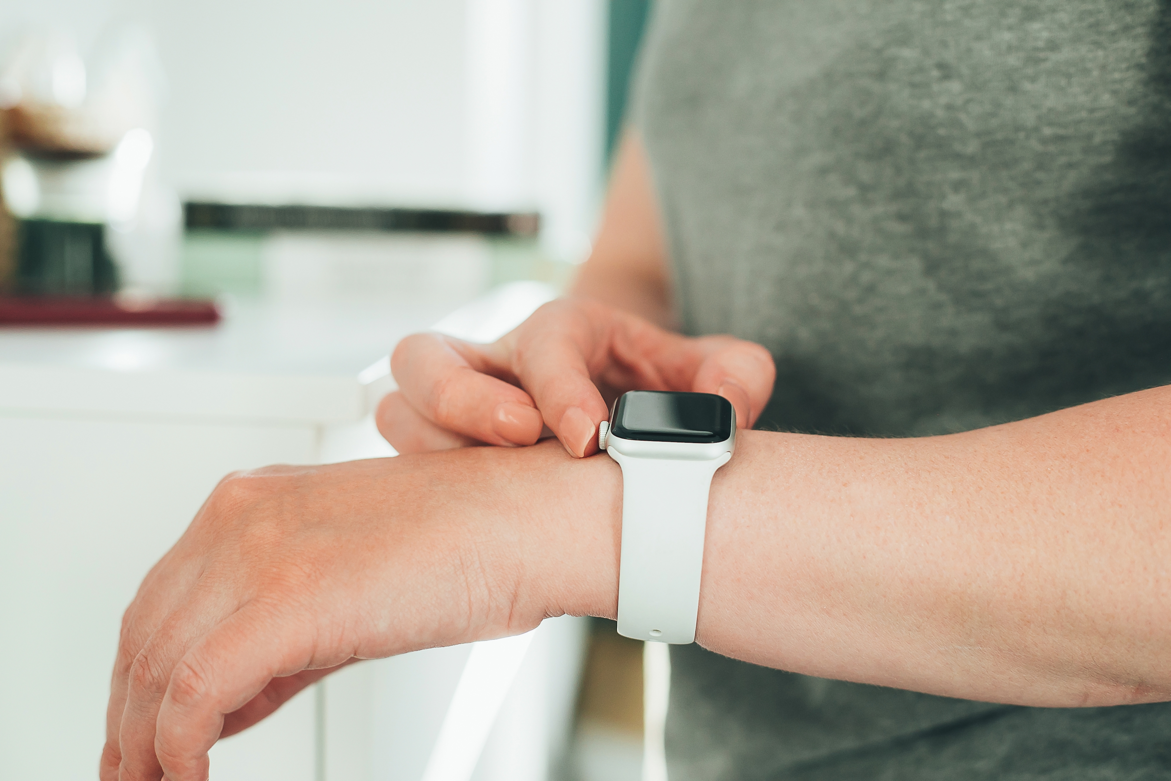 Apple watch on the girl's hand