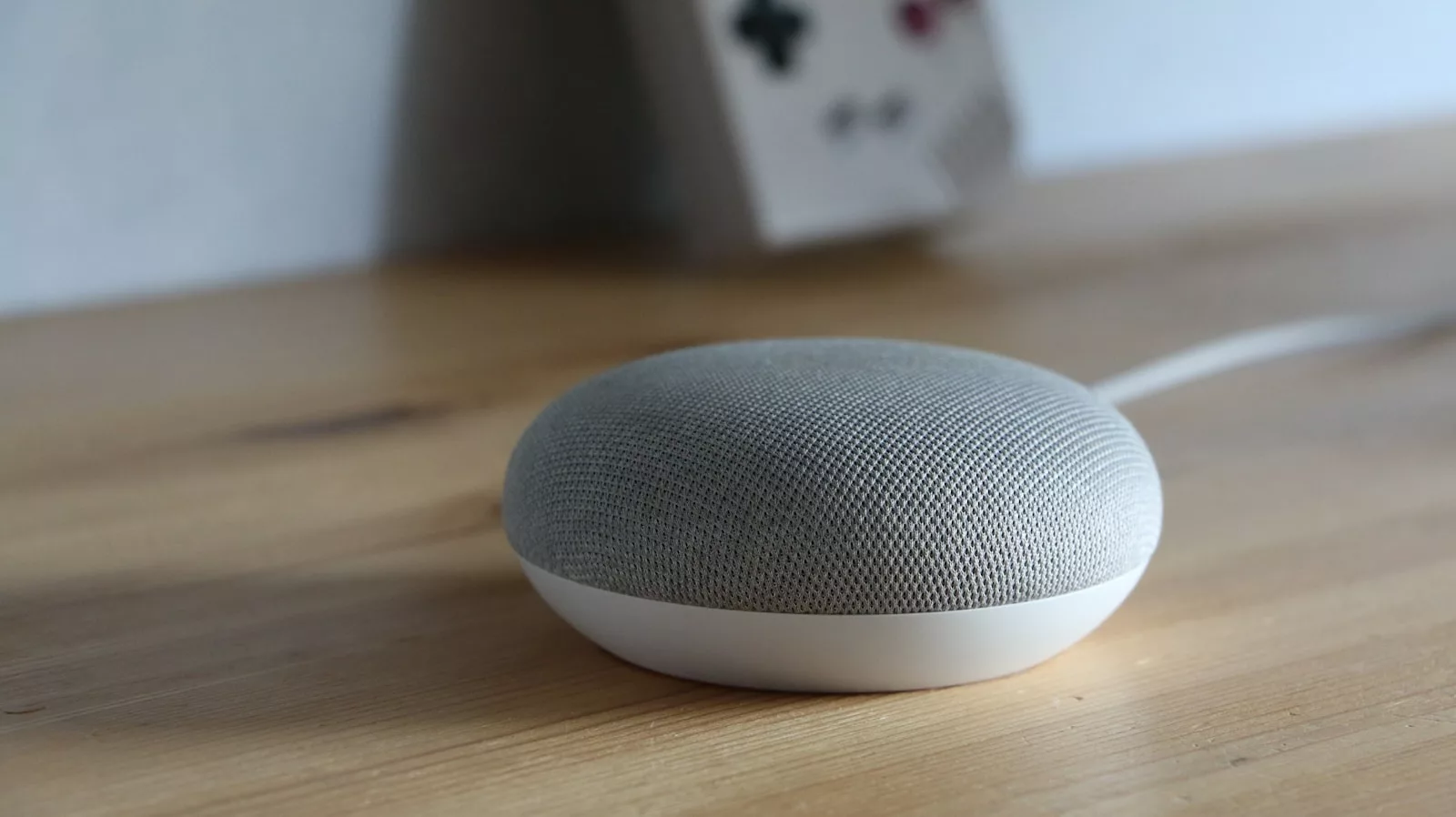 a close up of a speaker on a table